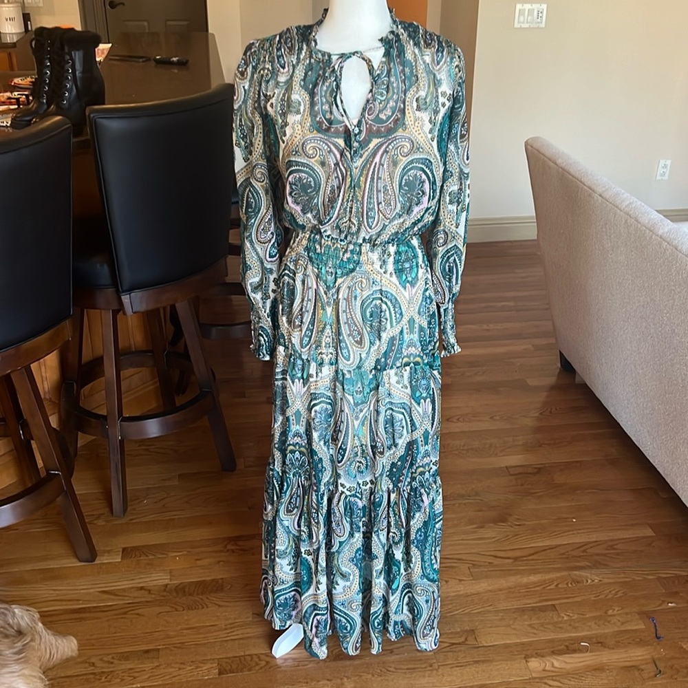 Boston proper size small boho sheer with tank under maxi dress worn once
